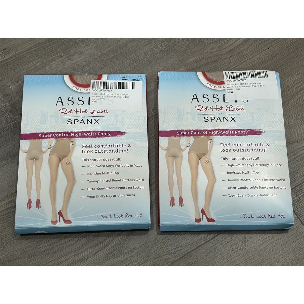 NWT Spanx Assets Red Hot Label Super Control High Waist Panty 2 Pack Sz 7 Barest